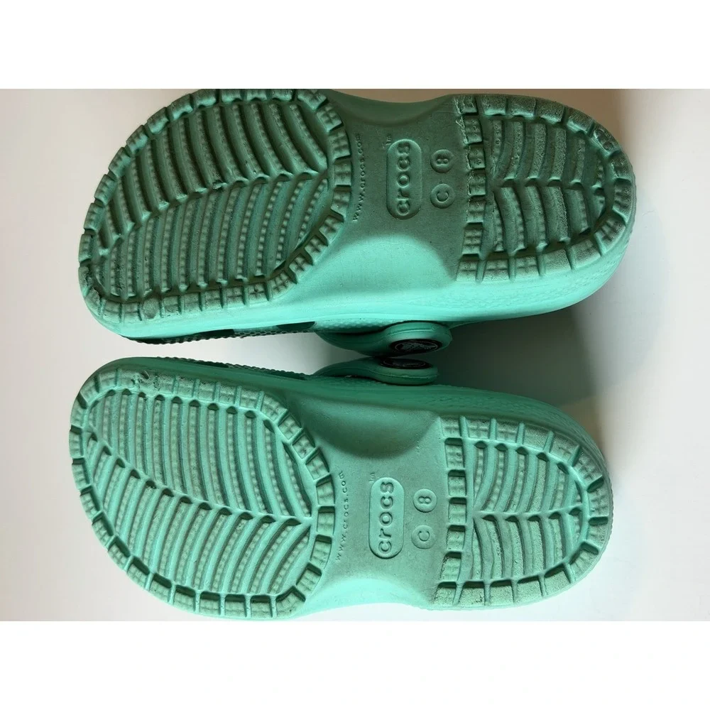 Crocs Toddler Classic Clogs Turquoise Aqua C8 Slip On Shoes Jibbitz Kids